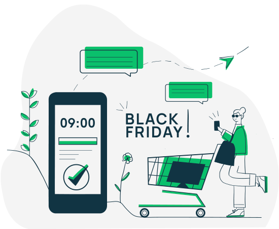 SMS campaign for Black Friday promotion