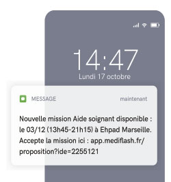 notification de nouvelles missions d'interim par SMS