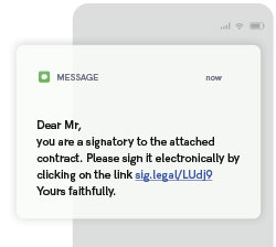 notificación de un documento que debe ser firmado por SMS