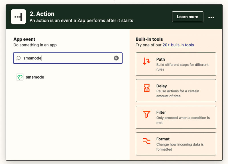 service selection smsmode