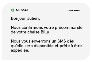 exemple sms confirmation de réservation