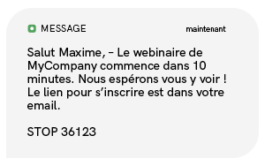 exemple sms évènement