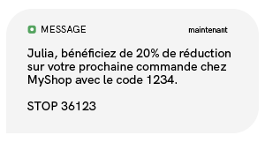 exemple de sms ventes et promotions