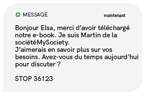 ejemplo sms prospección comercial