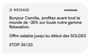 exemple sms ventes privées