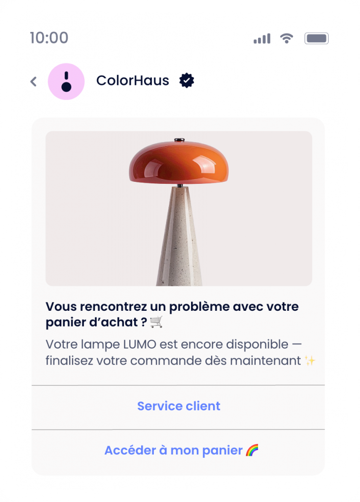 Exemple RCS pour les produits de maison mettant en avant le SAV