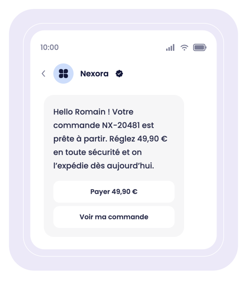 Message RCS paiement par lien